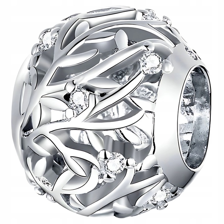 CHARMS GAŁĄZKI srebro 925 listki srebrne zawieszka koralik charmsy pr. S925