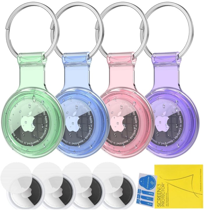 4x ETUI CASE NA LOKALIZATOR APPLE AIRTAG BRELOK + 4x FOLIA HYDROŻELOWA