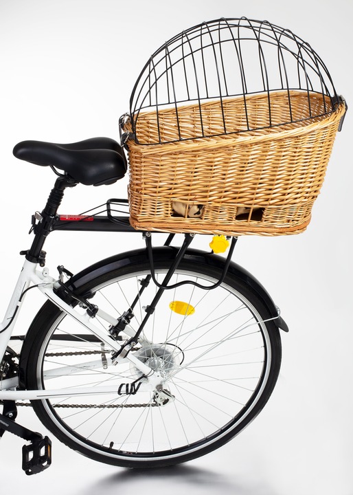 KOSZ ROWEROWY WIKLINOWY NA BAGAŻNIK TRANSPORTER TYLNY KOSZYK DUŻY PODUSZKA
