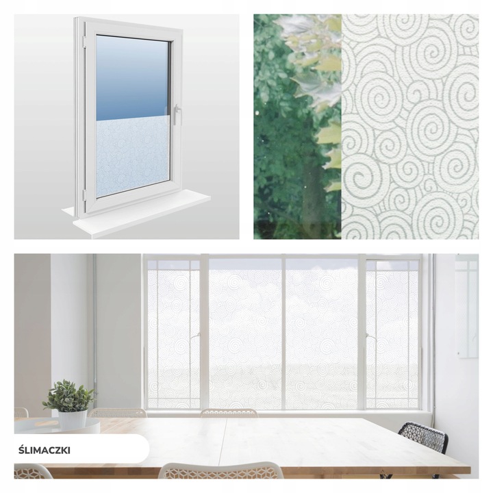 FOLIA OKIENNA STATYCZNA 60x150 MLECZNA KWIATY PASY WZORY OKLEINA