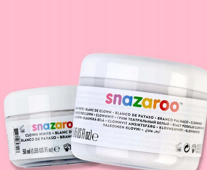 Profesjonalna Farba do Malowania Twarzy i Ciała Biała White 50 ml Snazaroo