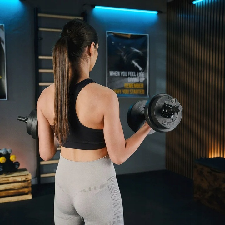 Hantle regulowane bitumiczne z gryfem 20kg zestaw hantli 2x10kg Trex