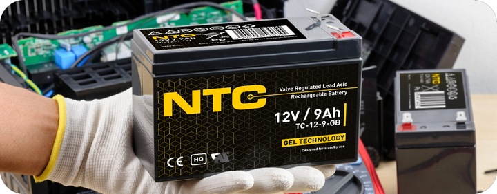 AKUMULATOR ŻELOWY BEZOBSŁUGOWY NTC 12V 9Ah (wymiar 7Ah, 7.5Ah, 9Ah, 10Ah)