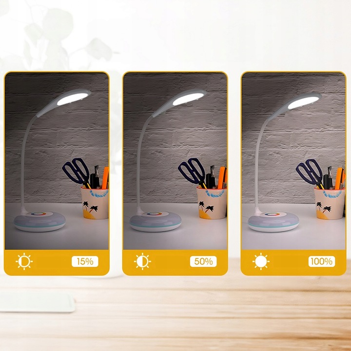 LAMPKA BIURKOWA LED NA BIURKO LAMPA 256 KOLORÓW RGB DO NAUKI DOTYKOWA