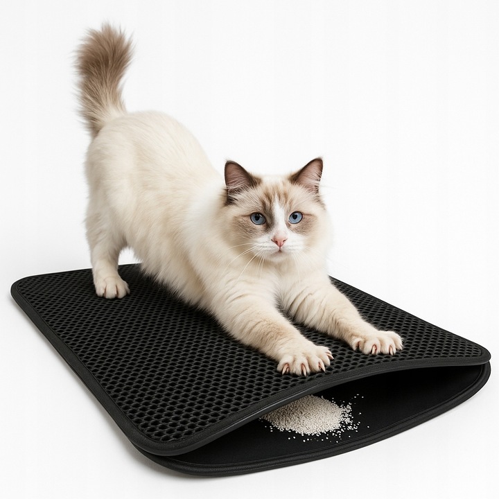 MATA POD KUWETĘ WYCIERACZKA DLA KOTA PODKŁADKA DWUWARSTWOWA DUŻA 60X45