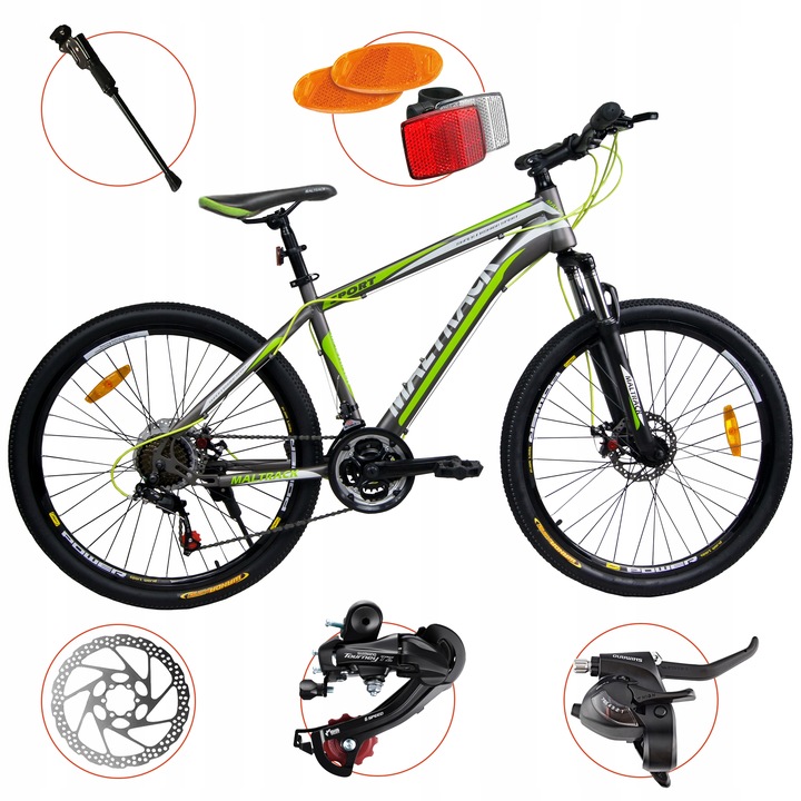 ROWER GÓRSKI MTB 26 SHIMANO 21 BIEGÓW SHIMANO 2xTarcze RAMA 18" KOŁA 26"