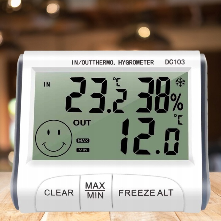 STACJA POGODOWA POGODY TERMOMETR POKOJOWY HIGROMETR CYFROWY Z SONDĄ