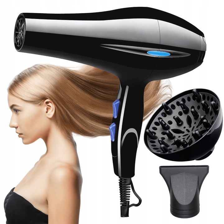 SUSZARKA DO WŁOSÓW z dyfuzorem jonizacja 2200W koncentrator zimny nawiew