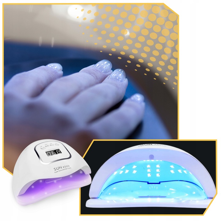 LAMPA DO PAZNOKCI UV LED 80W DO HYBRYD ŻELI MOCNA HYBRYDY SUN X5 MAX