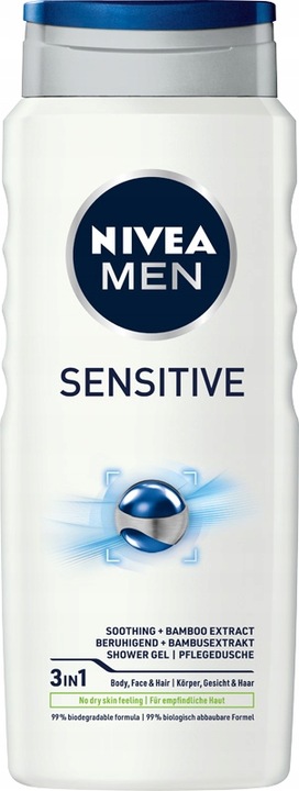 NIVEA MEN Sensitive żel pod prysznic 4x500 ml
