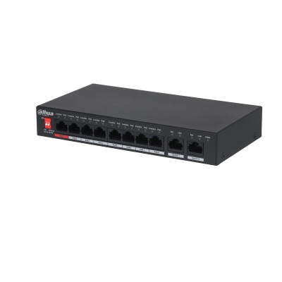 Switch PoE Dahua 8-portowy (Switch PoE 8+2, 1xHiPoE, Uplink 1000Mbps, 96W)
