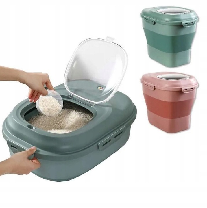 DUŻY POJEMNIK NA KARMĘ DLA PSA SKŁADANY SILIKON RÓŻOWY