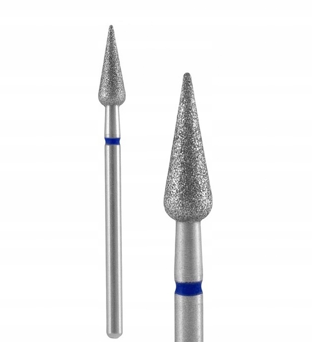 FREZ DIAMENTOWY ŚREDNI GRUSZKA SZPIC OSTRA STOŻEK 4/12 mm DO SKÓREK 10 szt.