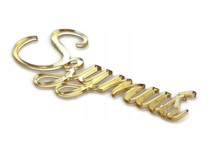 Topper na komunie złoty ZESTAW dekoracji na tort komunijny IMIĘ krzyż napis