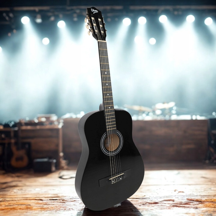 GITARA KLASYCZNA 4/4 DO NAUKI DLA POCZĄTKUJĄCYCH STROIK + KOSTKI + AKORDY