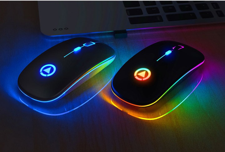 MYSZ BEZPRZEWODOWA DO LAPTOPA PODŚWIETLANA CICHE KLAWISZE 4 KOLORY
