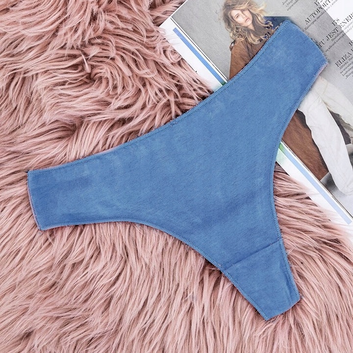 5x GŁADKIE STRINGI BEZSZWOWE BAWEŁNIANE MAJTKI M/L