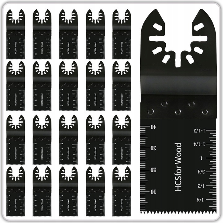 Zestaw 20 brzeszczotów wgłębnych do piły oscylacyjnej i narzędzia