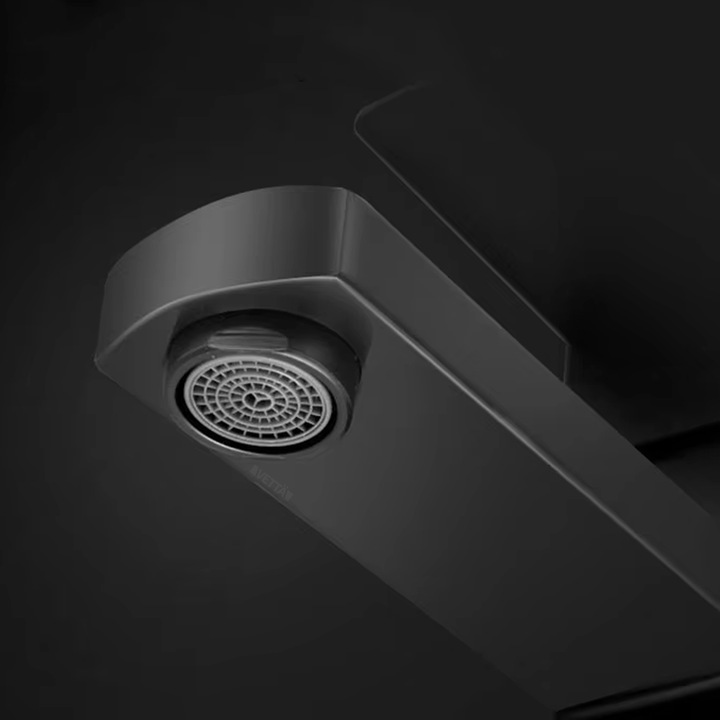 Bateria stojąca umywalkowa kran do umywalki zlewu czarna matowa niska