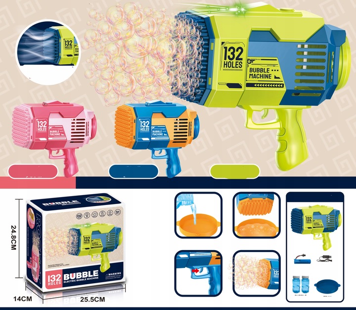 PISTOLET NA BAŃKI BAZOOKA DO BANIEK+ 2szt NAKŁADEK