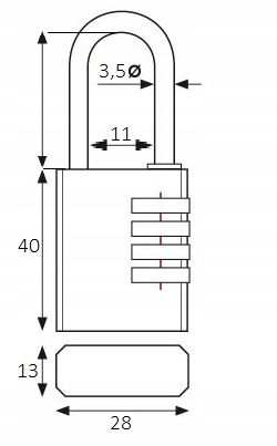 KŁÓDKA NA SZYFR TSA SYSTEM BAGAŻOWA DO WALIZKI