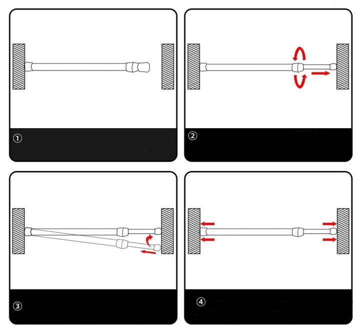 DRĄŻEK ROZPOROWY DO SZAFY PRALNI ZASŁON GARDEROBY REGULOWANY 50-80cm BIAŁY