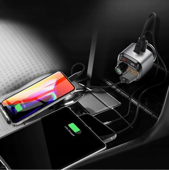 Transmiter FM Bluetooth BT Feegar Szybka Ładowarka QC 3.0 PD MP3 Audio