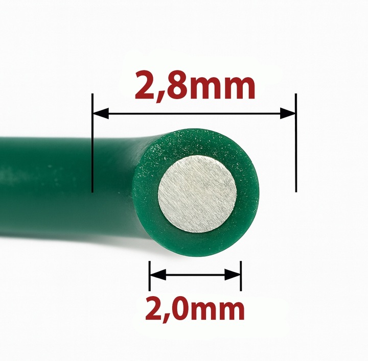 DRUT POWLEKANY PCV OGRODNICZY NACIĄGOWY DO SIATKI 2,8 - 2,0MM 100M