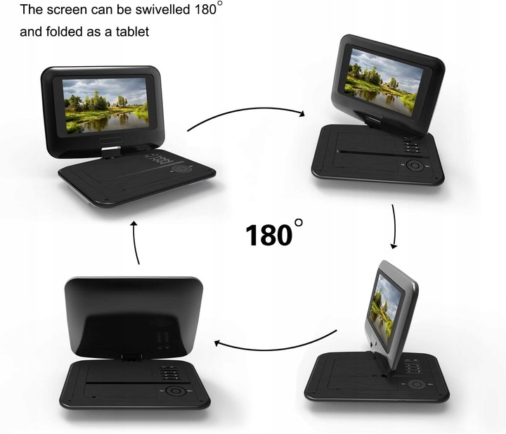 PRZENOŚNY ODTWARZACZ DVD 9,5'' SENDERS USB