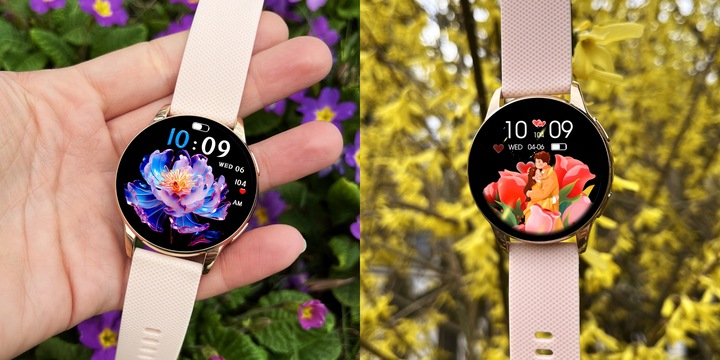 SMARTWATCH ZEGAREK DAMSKI ELEGANCKI ROZMOWY POWIADOMIENIA MENU PL AMOLED