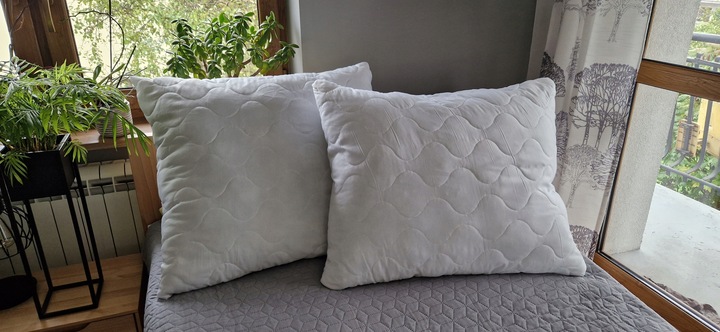 2x PODUSZKA 70x80 ANTYALERGICZNA PIKOWANA ZAMEK 1100g Gruba i Puszysta