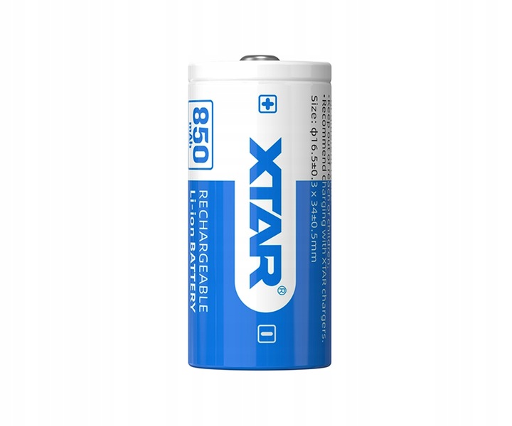 XTAR 16340-85PCM 850mAh Li-ION 3,7V Protected 2,5A