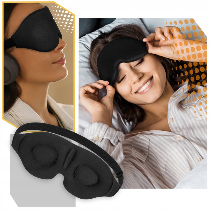 OPASKA NA OCZY DO SPANIA MASKA 3D REGULOWANA LEKKA