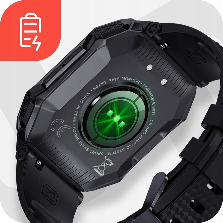 SMARTWATCH MĘSKI MILITARNY WODOODPORNY ROZMOWY WIELOFUNKCYJNY POLSKIE MENU