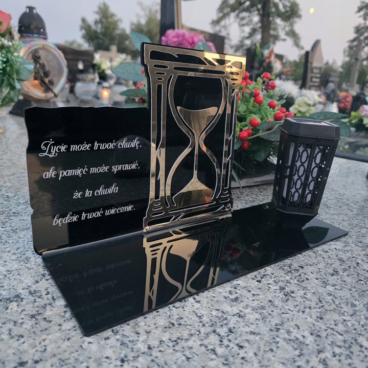 SOLARNY ZNICZ Led Statuetka NA CMENTARZ GRÓB DUŻA Lampka Led z Grawerem