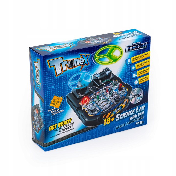 WESOŁE LABORATORIUM ZESTAW EDUKACYJNY ELEKTRYCZNY 8+ TRONEX DUMEL TECH
