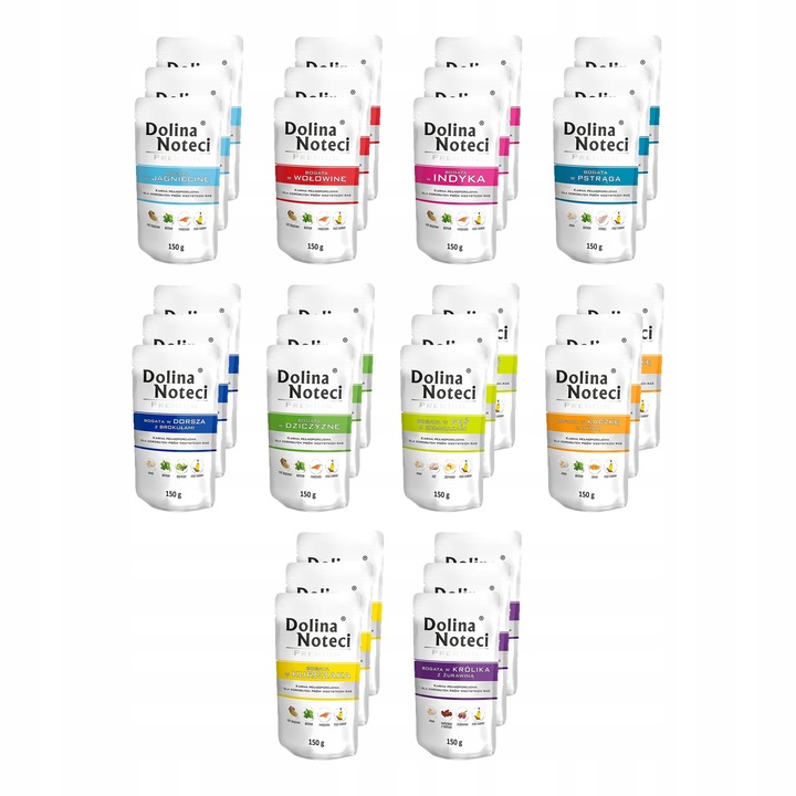 Dolina Noteci mokra karma dla psa Mix Smaków 30 x 150g Saszetki zestaw