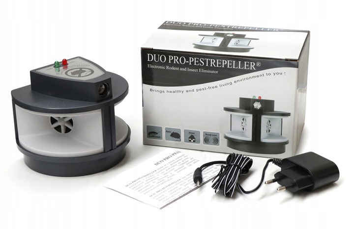 Odstraszacz MYSZY SZCZURY KUNY KARALUCHY GRYZONIE DUO PRO 570 m2 MOCNY