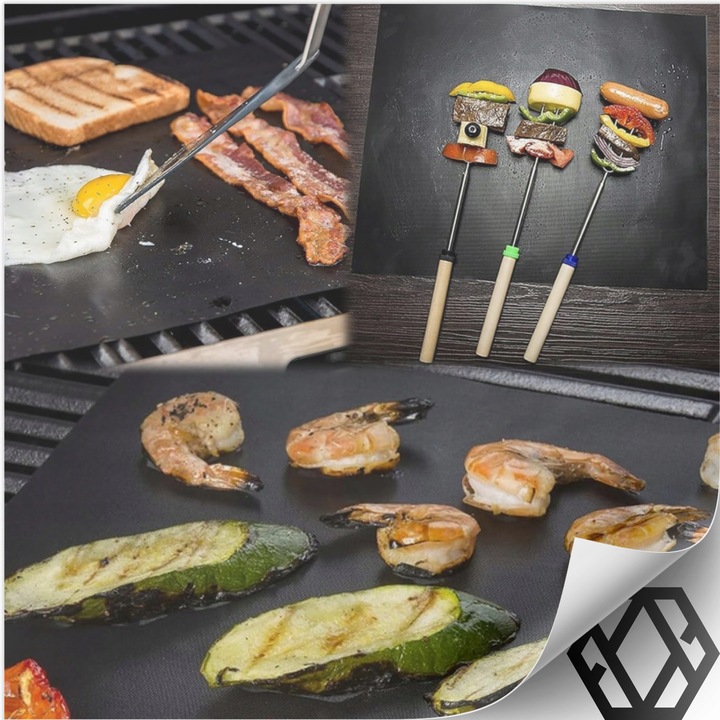 12x MATA DO GRILLA TEFLONOWA PODKŁADKA DO PIECZENIA TACKA WIELORAZOWA