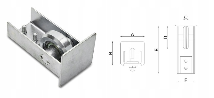 WÓZKI DO BRAMY PRZESUWNEJ 80x80 5 ROLKOWE TRWAŁE ROLKI STALOWE DO 600KG WDB