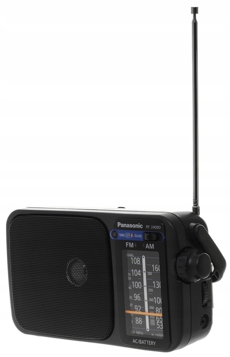 Radio sieciowo-bateryjne AM, FM Panasonic RF-2400 przenośne czarne