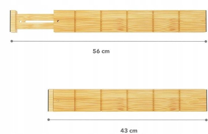 4x BAMBUSOWY ORGANIZER DO SZUFLADY SEPARATOR PRZEGRÓDKA Z 9