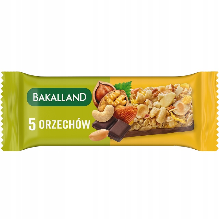 Baton zbożowy Bakalland 60x40g 5 orzechów żurawina pomarańcza MIX 2