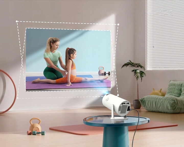 PROJEKTOR ANDROID 4K MINI PRZENOŚNY RZUTNIK WIFI SMART TV OBROTOWY LED FHD