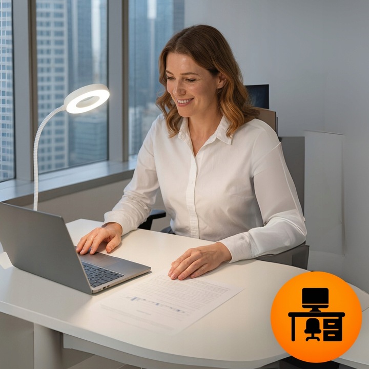 Lampka biurkowa led na biurko dla dzieci z klipsem biała do czytania