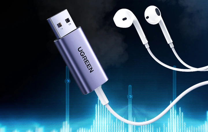 Adapter USB do komputera, przejściówka audio do mini jack 3,5 mm, Ugreen