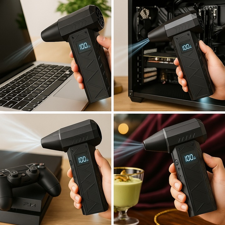 MINI DMUCHAWA DMUCHUŚ TURBO JET FAN NOWY MODEL 2025 LCD DZIEŃ OJCA