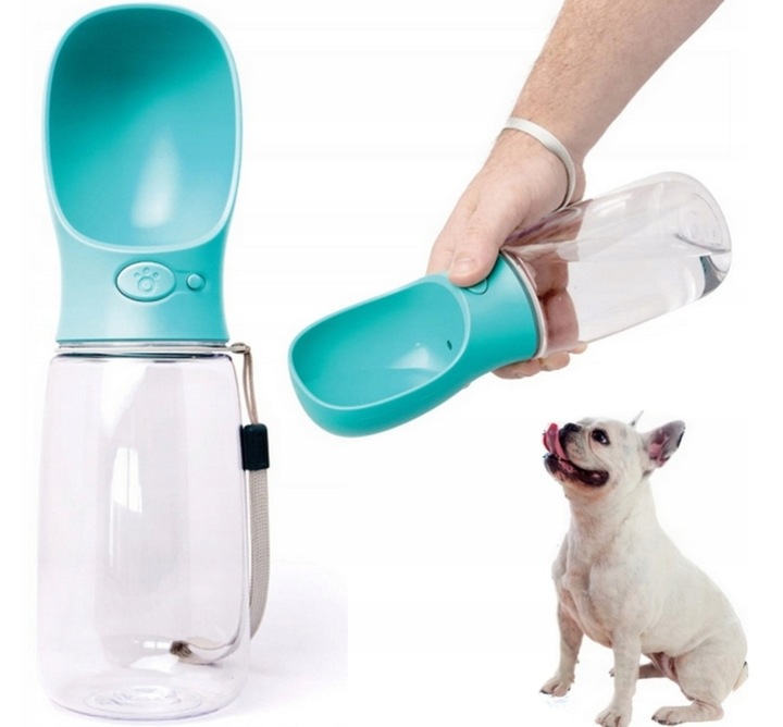 BUTELKA NA WODĘ DLA PSA BIDON POIDŁO MISKA 0,35L PRZENOŚNA SPACER TURYSTYCZ