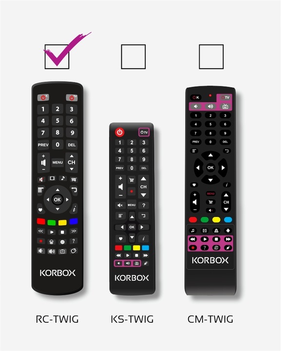 Pilot TV KORBOX RC-Twig do dekoderów KORBOX