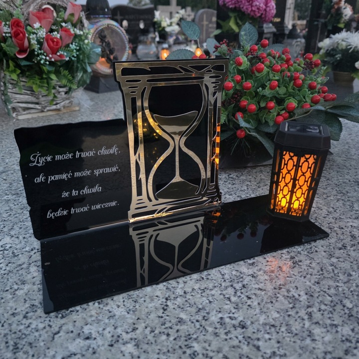 SOLARNY ZNICZ Led Statuetka NA CMENTARZ GRÓB DUŻA Lampka Led z Grawerem